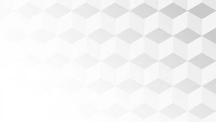 White 3D Cubes Pattern Background.  Abstract Minimal Texture With a Soft Gradient.
