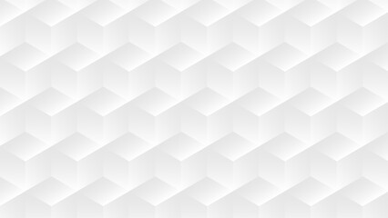 Fototapeta premium White Geometric 3D Cubes Background. Minimal Abstract Texture.