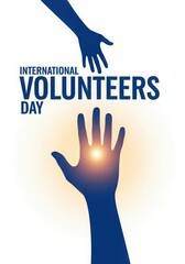 International volunteer day with helping hands isolated on white background