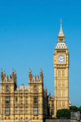 Fototapeta premium Big Ben and Houses of Parliament with Westminster Bridge and River Thames in London