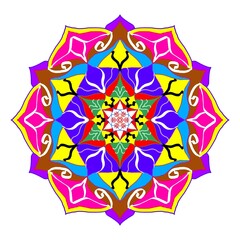 Colorful Kaleidoscope Mandala Art
