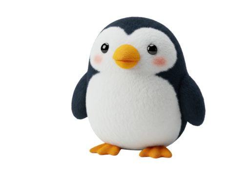 Isolated Cute Cartoon Penguin with Rosy Cheeks for Children and Illustration Use - Powered by Adobe