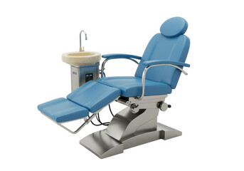 Isolated dental chair, advanced medical equipment for dentistry and treatment clinics