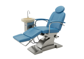 Isolated dental chair, advanced medical equipment for dentistry and treatment clinics