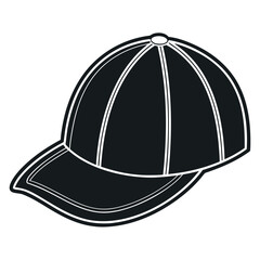 Black Colour hat Vector Illustration, Solid White Background (1).eps
