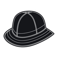 Black Colour hat Vector Illustration, Solid White Background (2).eps