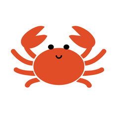 シンプルなカニのイラスト　かわいい,ポップ,　　　　イラスト,生き物,素材,アイコン
