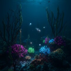 Bioluminescent Deep Sea Coral Garden