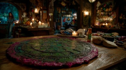 Illuminated Narrative: A Visually Enchanting Board Game Adventure with Mystical Glowing Particles