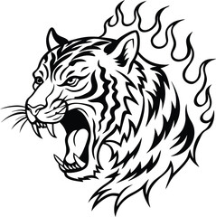 tiger head flame vector 