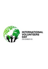 International volunteer day logo isolated on white background
