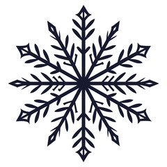 Black Colour snowflake Vector Illustration, Solid White Background (1).eps
