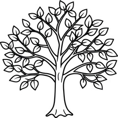 vector tree line art 
