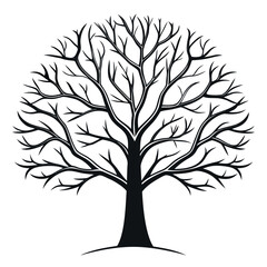 Obraz premium Black Colour snowy tree Vector Illustration, Solid White Background (1).eps