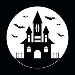 Halloween Silhouettes, Spooky Witch, Bat, Castle & More Vector Set (3).eps