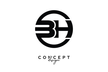 BH Creative Circle Monogram Logo Design – Modern Branding Concept