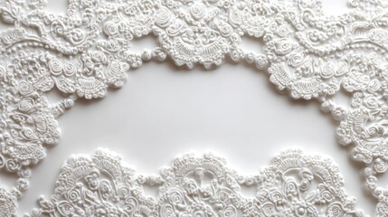 Ornate white lace border