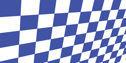 Blue and white checkered abstract background. Race background with space for text. Racing flag vector illustration. Flag race background.
