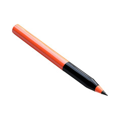 Orange and black permanent marker pen isolated on transparent background