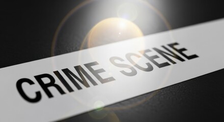 Fototapeta premium Crime Scene Tape on Dark Background.