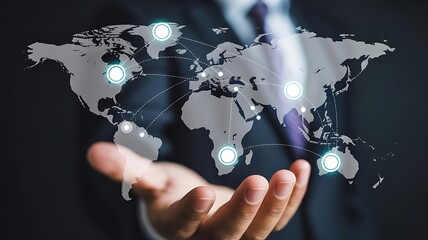 Global business connections in your hand, international expansion opportunities