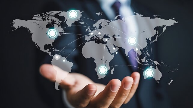 Global business connections in your hand, international expansion opportunities