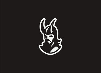 Loki Logo and Illustration, Norse God Logo Design, Minimal Loki Vector, Viking Mythology Logo, Trickster God Illustration, Elegant Norse Branding, Modern Loki Minimal Design