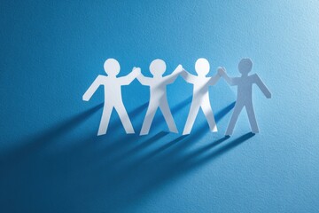 Paper cutout figures joined together