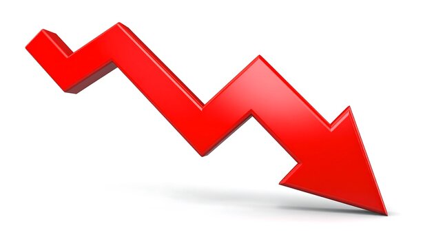 Red downward trend graph