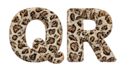 Print Letter Q in Bold Animal Pattern Style Perfect for Safari Jungle Party Decor on White Background