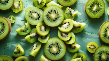 Kiwi fruit background Kiwi Delight Tropical Pattern Wallpaper
