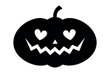 Halloween pumpkin vector icon, Creepy jack-o-lantern silhouette illustration