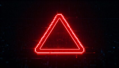 A virus alert warning displayed on a digital screen with red danger symbols and glitch effects, in a futuristic environment	