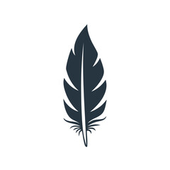 Fototapeta premium Elegant dark feather vector illustration a single delicate plume with soft lines