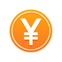 Obraz premium Gold coin with Yen symbol Illustration of a money currency sign