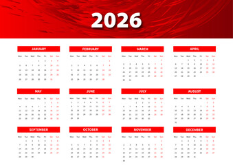 Editable 2026 Wall Calendar.