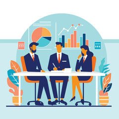 Corporate Strategy Presentation with Data Charts