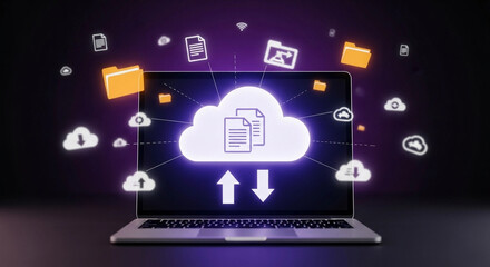 Fototapeta premium Cloud Storage & Data Transfer Illustration - SEO Optimized Image