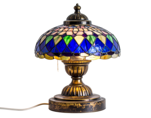 Elegant Stained Glass Lamp with Artistic Mosaic Design – Cutout