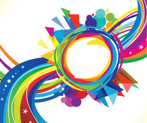 artistic creative rainbow wave explode background.eps