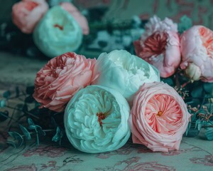 Elegant Pink and Teal Rose Arrangement