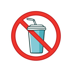 Obraz premium No Soda Sign, Illustrated. Beverage prohibition concept.