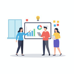 Obraz premium Concept of a startup life vector illustration, a flat design isolated on a white background