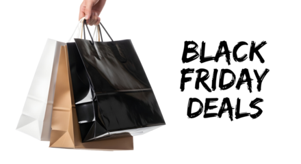hand holding shopping bags