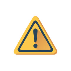 Yellow triangle with exclamation mark, warning symbol or sign