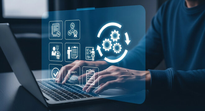 Business Process Automation on Laptop - Workflow Optimization