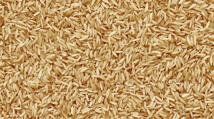 Heap of organic brown rice kernels texture for healthy diet concept