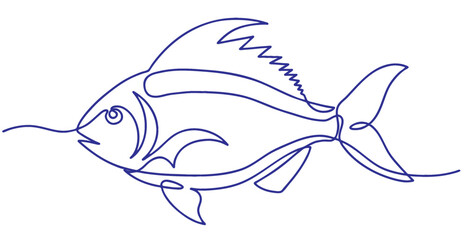 Fish line art