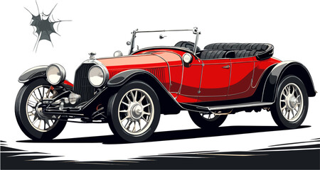 19th-century spider car with rear seats