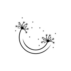 Dandelion flower luxurious logo design template